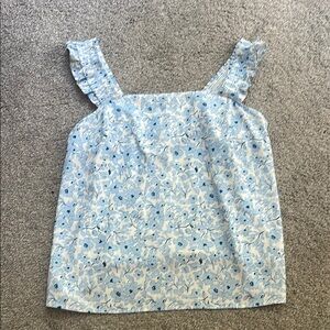 Lush Light Blue Floral Tank Top
